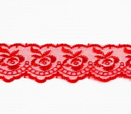1.5" Organza Lace 10 Mtrs Red